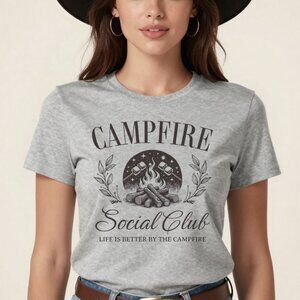 Campfire Social Club Western Gray Custom Tee Graphic Short Sleeve T-shirt